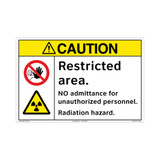 Caution/Restricted area. NO admittance for unauthorized personnel. Radiation hazard..(FM184-)