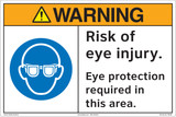 Warning/Risk of eye injury. Eye protection required in this area (FM186-)