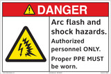 DANGER/Arc flash and shock hazards. Authorized personnel ONLY. Proper PPE MUST be worn.(FM202-)