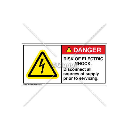 Danger/Risk of Electric Shock Label (H6010-BDDHP-62)