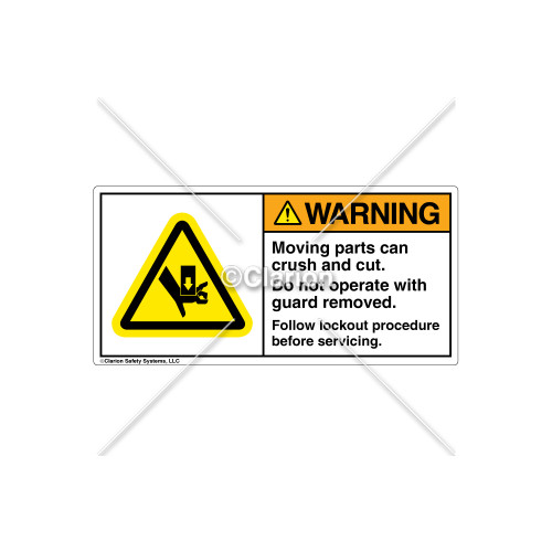 Warning/Moving Parts Can Crush Label (H1017-02WHTL)