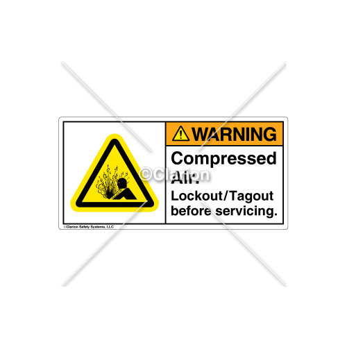 Warning/Compressed Air Label (H4005-524WHTL)
