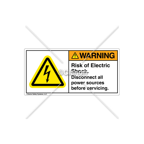 Warning/Risk of Electric Shock Label (H6010-448WHPU)