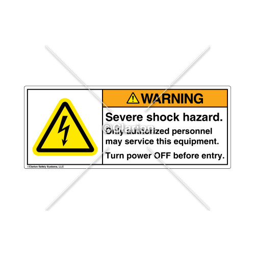 Warning/Severe Shock Hazard Label (H6010-KEWHP-62)