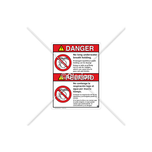 Danger/No Long Breath Holding Sign (WSS3106-13b-sm)