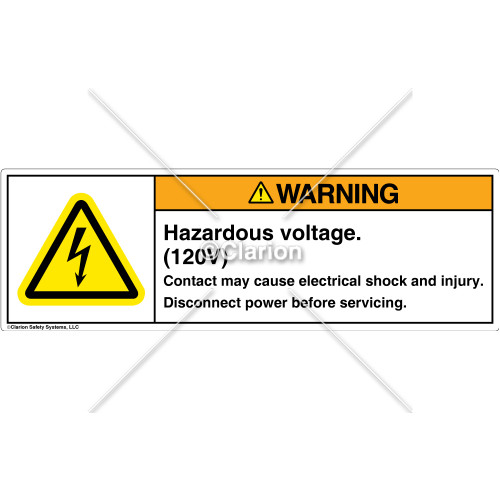 Warning/Hazardous Voltage Label (H6010-SPWHTT)