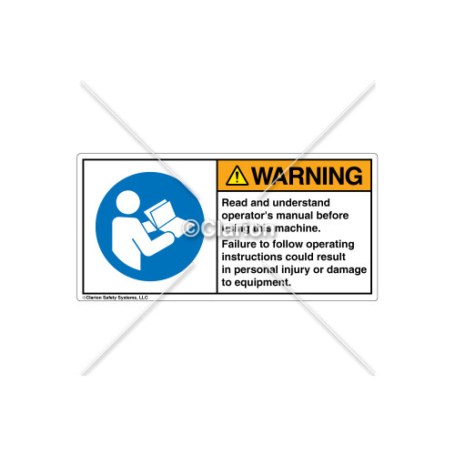 Warning/Read And Understand Label (H6126-202WHPT)