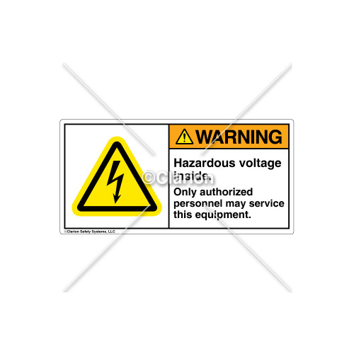Warning/Hazardous Voltage Inside Label (H6010-X7WHP-YN)