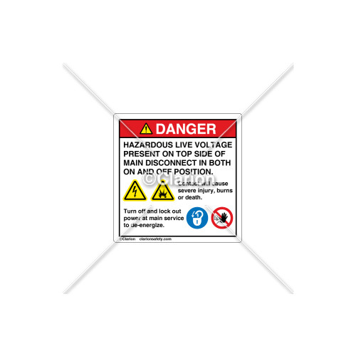 Danger/Hazardous Live Voltage Label (8356-01DHP-A)