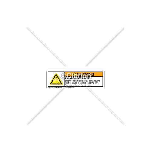 Warning/Hazardous Voltage Label (D129158-E Rev B)