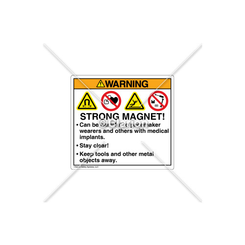 Warning/Strong Magnet Label (HMS-823WHP-CR)