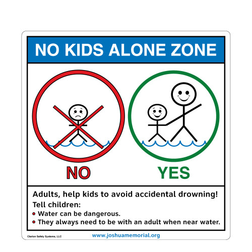 No Kids Alone Zone Sign (WS1050-2)