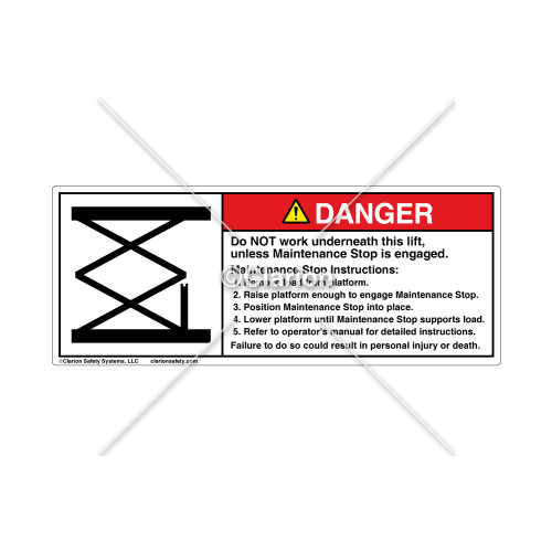 Danger/Do Not Work Label (961-0305)