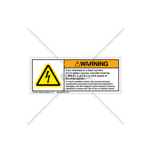 Warning/Overload or Fault Current Label (H6010-521WHPH)