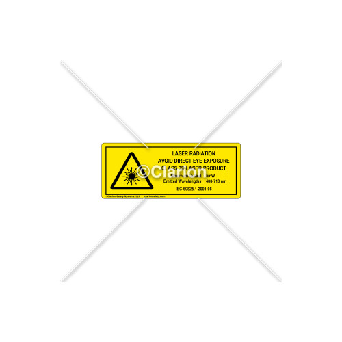 Laser Radiation Class 3R Label (8693-03HPI)