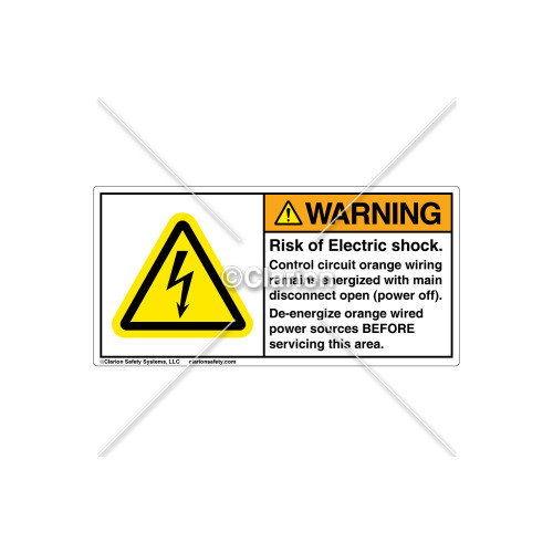 Warning/Risk of Electrical Shock Label (C15924-01)