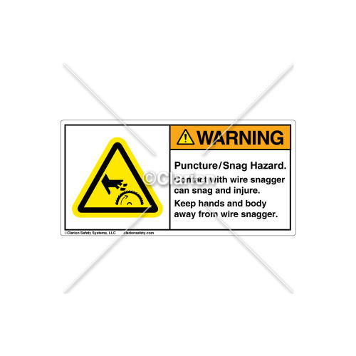 Warning/Puncture Snag Hazard Label (314541)