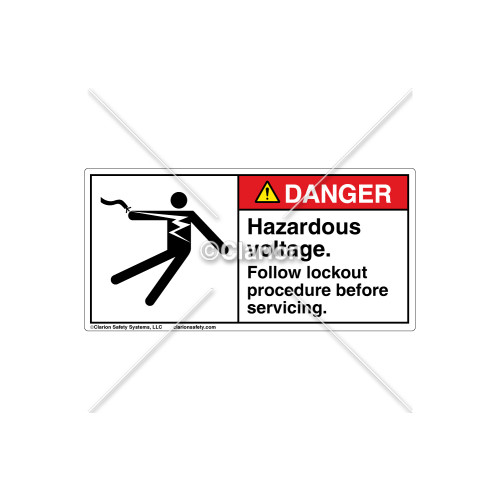 Danger/Hazardous Voltage Label (5025-19DHPJ Wht)