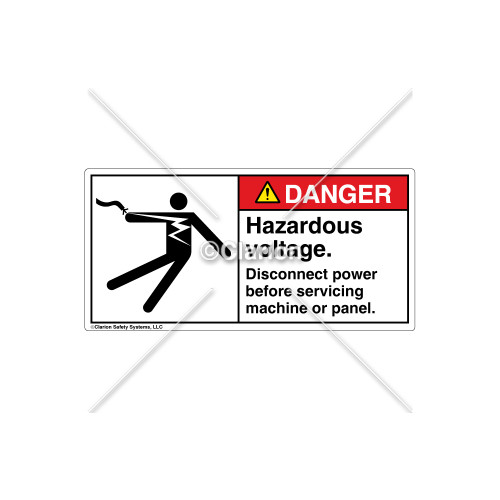 Danger/Hazardous Voltage Label (5025-23DHBJ Wht)