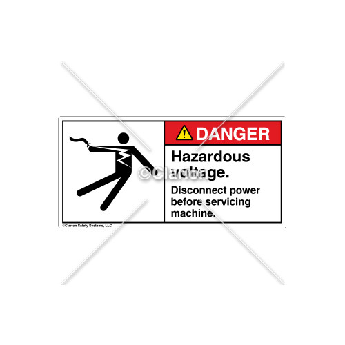 Danger/Hazardous Voltage Label (5025-24DHPJ Wht)