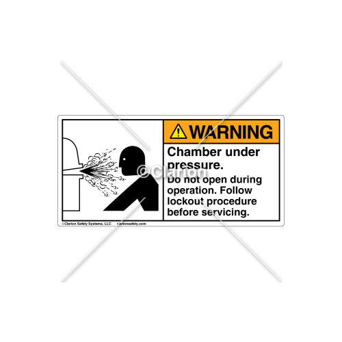 Warning/Chamber Under Pressure Label (4024-FKWH4J Wht)
