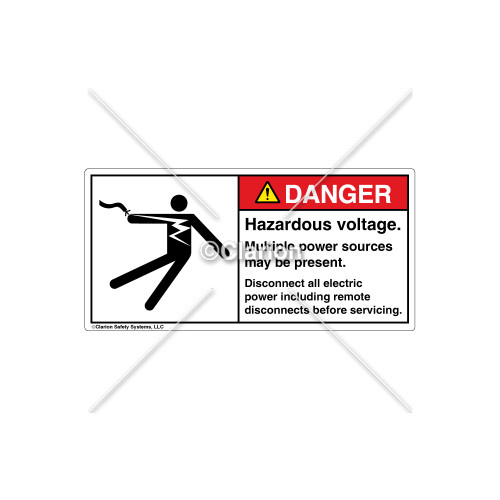 Danger/Hazardous Voltage Label (5025-61DHPJ Blk)