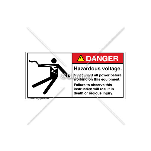 Danger/Hazardous Voltage Label (5025-GEDHPJ Blk)