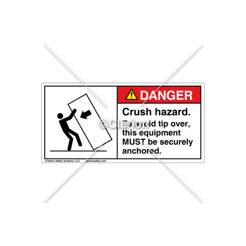 Danger/Crush Hazard Label (5135-RHDHPJ Wht)