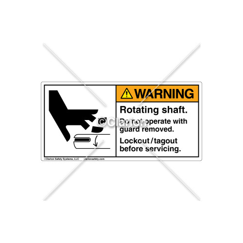 Warning/Rotating Shaft Label (1006-R4WHPJ Wht)