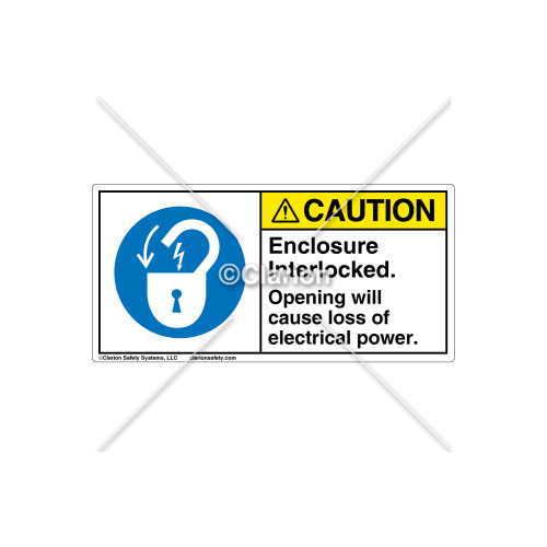 Caution/Enclosure Interlocked Label (H6011-C85CHPJ)