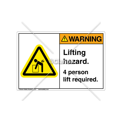 Warning/Lifting Hazard Label (C3235-01)
