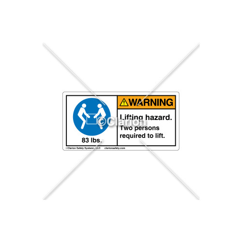 Warning/Lifting Hazard Label (8694-04WHBK)