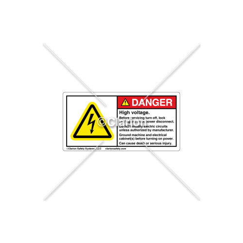 Danger/High Voltage Label (C25054-05)