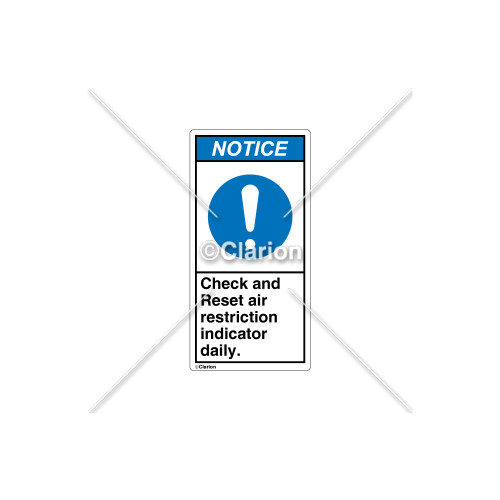Notice/Check and Reset Label (C21424-03)