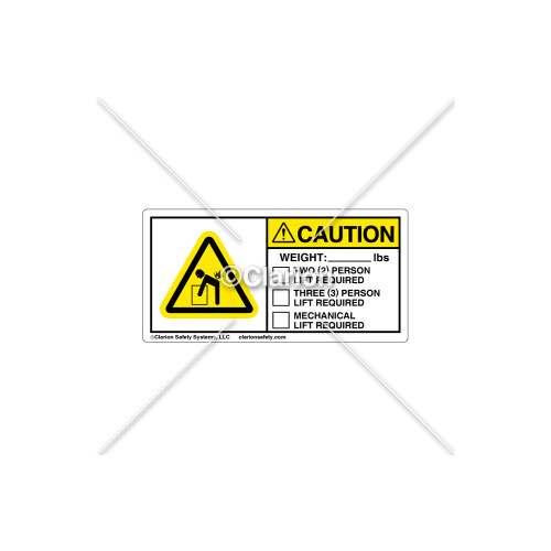 Caution/Weight Label (C12831-03)