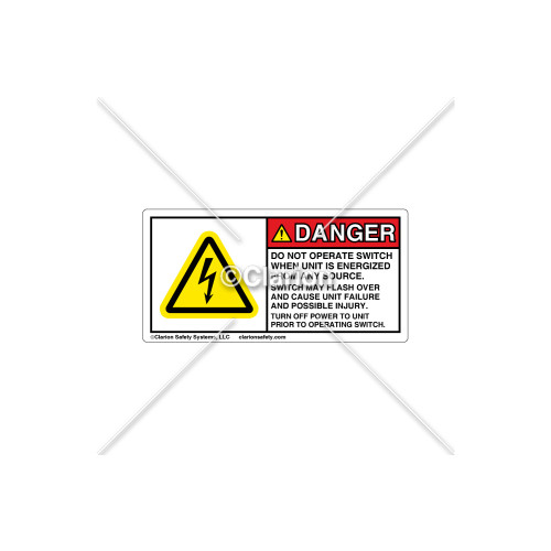 Danger/Do Not Operate Switch Label (C25418-02)