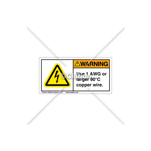 Warning / Use 1 AWG Label (C5758-17)