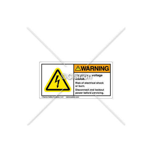 Warning/Hazardous Voltage Inside Label (314505)