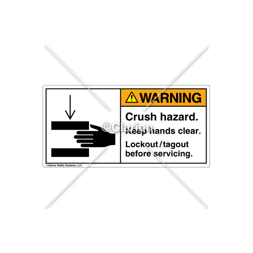 Warning/Crush Hazard Label (1179-M9WHPK Wht)