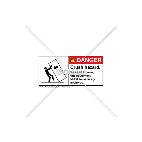 Danger/Crush Hazard Label (5135-RHDHPK Wht)