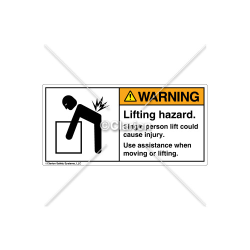 Warning/Lifting Hazard Label (5101-H0WHPK Wht)