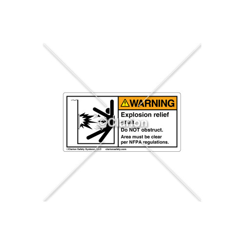 Warning/Explosion Relief Area Label (5029-JZWHPK Wht)