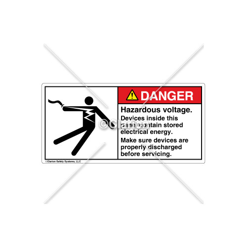 Danger/Hazardous Voltage Label (5025-30DHPK Wht)