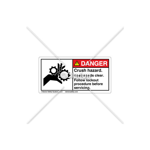 Danger/Crush Hazard Label (1014-31DHPK Wht)