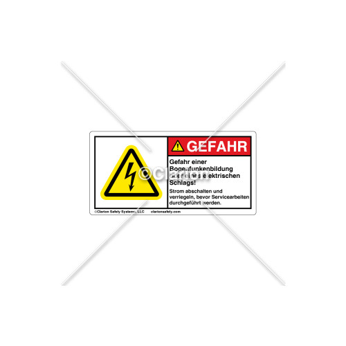 Danger/Arc Flash And Shock Label (030288-004)