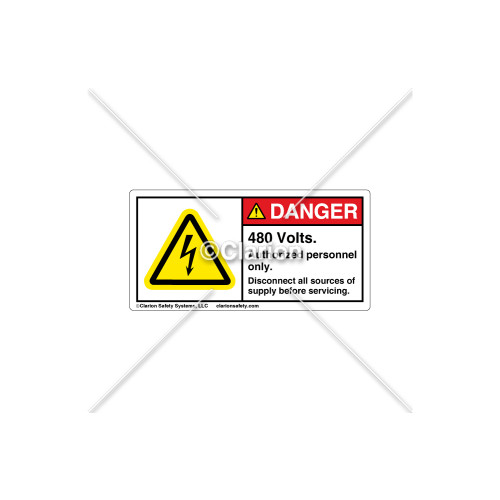 Danger/480 Volts Label (H6010-D19DHPK)