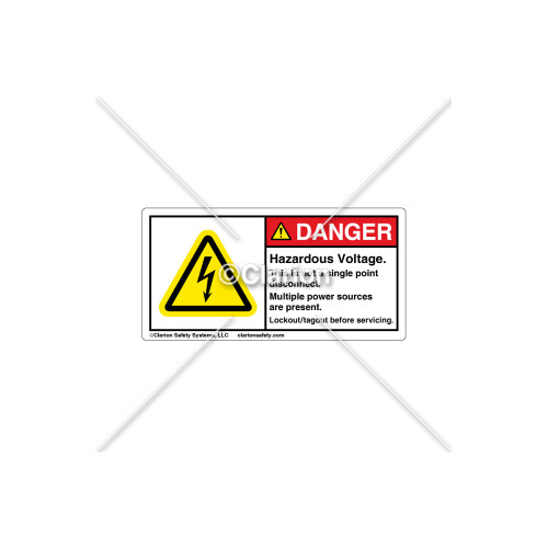 Danger/Hazardous Voltage Label (H6010-H18DHPK)