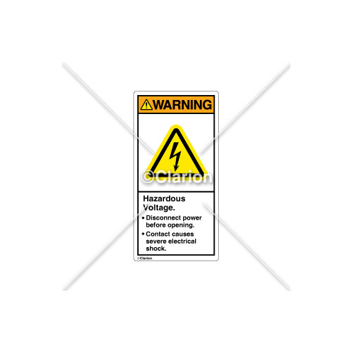 Warning/Hazardous Voltage Label (H6010-208WVPK)