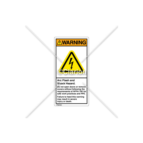 Warning/Arc Flash And Shock Label (H6010-T73WVBK)