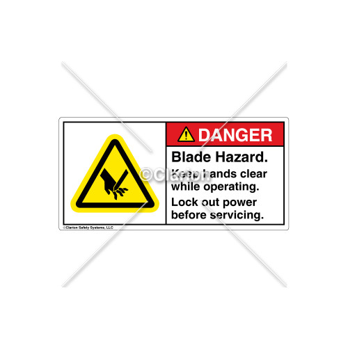 Danger/Blade Hazard Label (H1000-193DHPK)